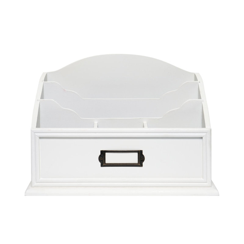 Classeur de bureau à 3 niveaux Danetta, Blanc