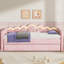 Lit de jour simple simple TG avec couchette escamotable et lumière DEL, couchette plate ou surélevée, rose-997344590