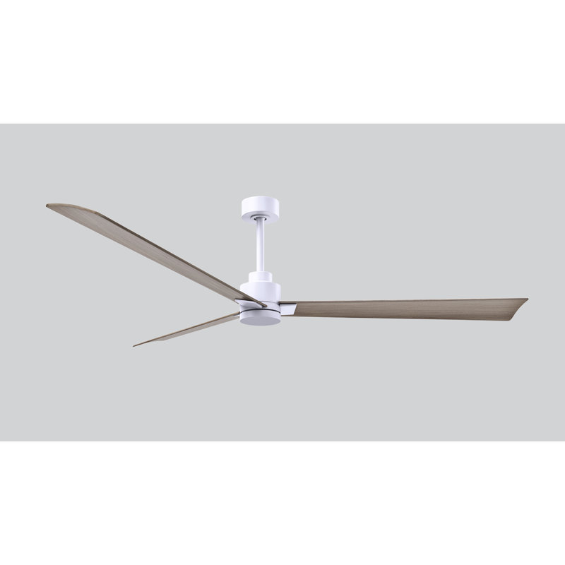 Ventilateur de plafond Alessandra 72, Blanc mat, Ton bois de frêne gris