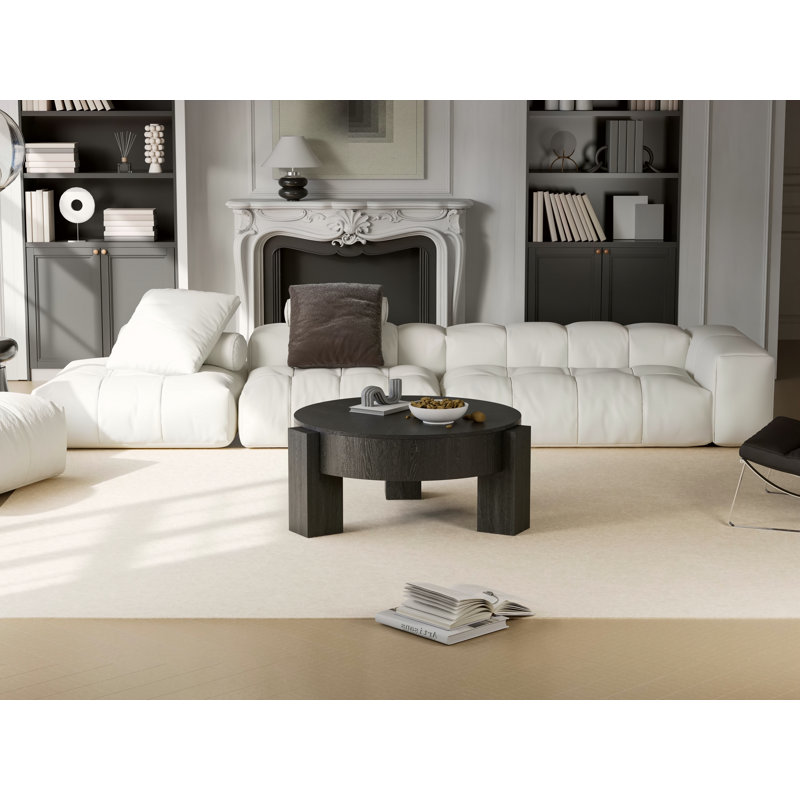 Table basse 33 po avec rangement caché, Noir, noir, noir, noir