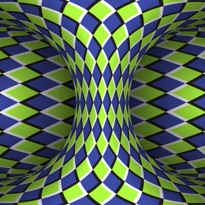 Egons Moving Checkered Hyperboloid. Vector Optical Illusion Illustration by Vectordivider