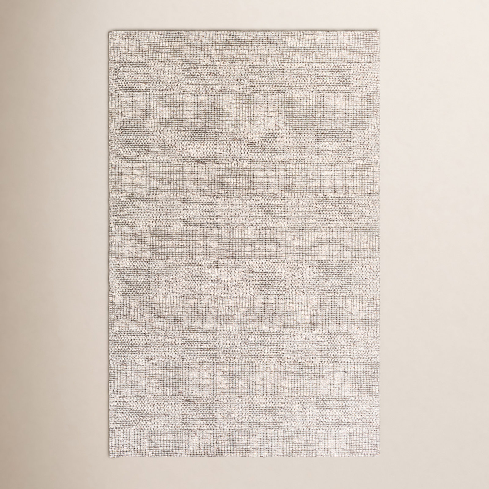 Becker Off-White Gray Hand-Woven Geometric Wool Rug, Rectangle 8' x 10'