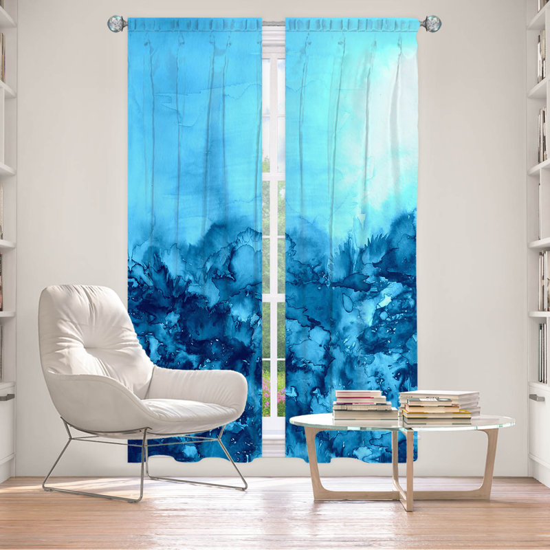 Panneau de rideau simple obscurcissant et isolant Into the Eye, Turquoise, L 20 po x L 82 po