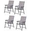 Ensemble de 4 chaises pliantes de camping, structure en acier et tissu en maille, 58 cm (L) x 64 cm (l) x 94 cm (H)