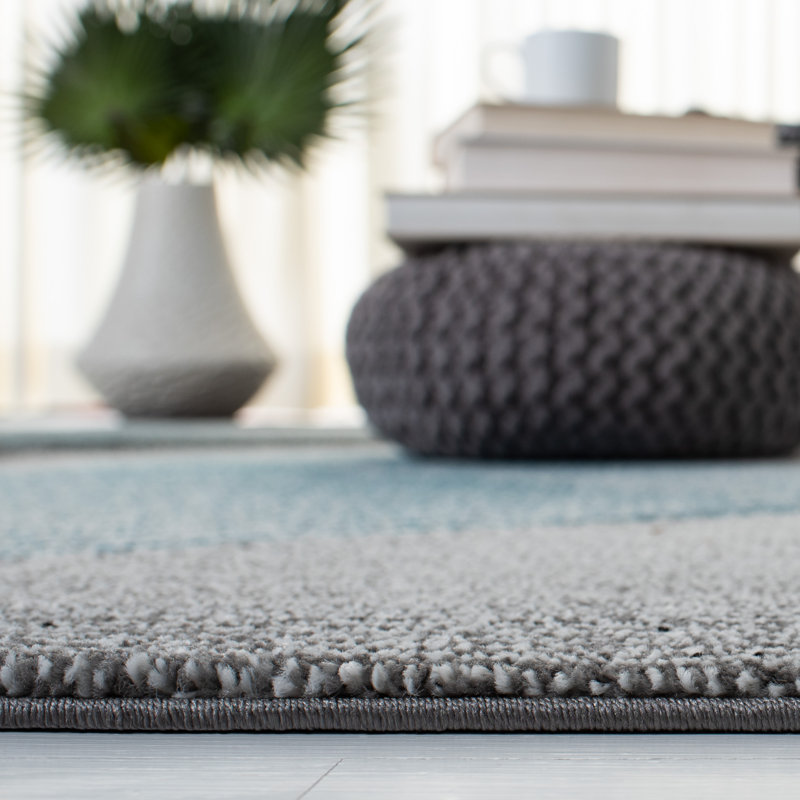 Hollywood Skota Grey and Blue Abstract 8x10 Rug