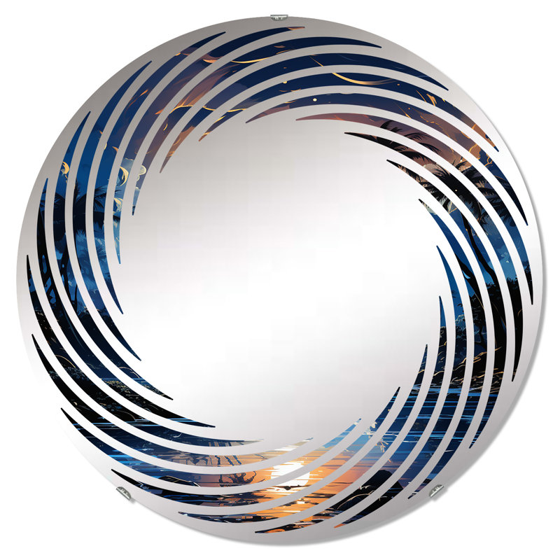 Miroir mural Sapphire Solitude Palms by the Shore, 23,6 po x 23,6 po