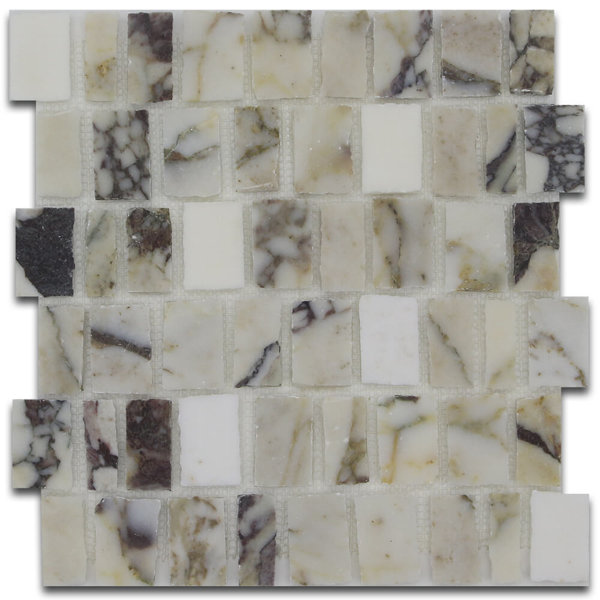 HANDCUT 12"X12" Mosaic Tile in Calacatta Violet