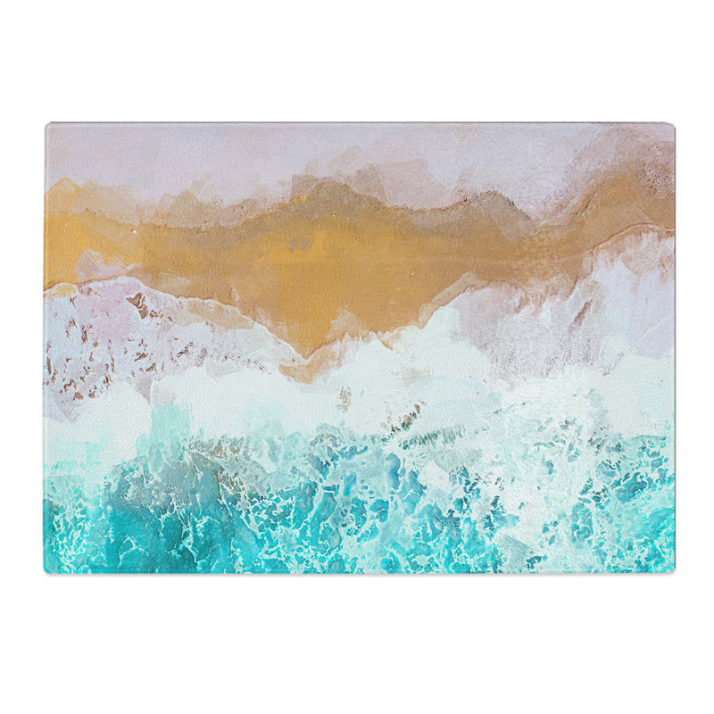 Tempered Glass Beach on the Almafi Coast Chopping Board, 39 cm W x 28.5 cm L