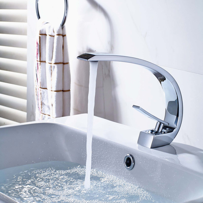 Robinet de meuble-lavabo moderne monotrou à poignée simple