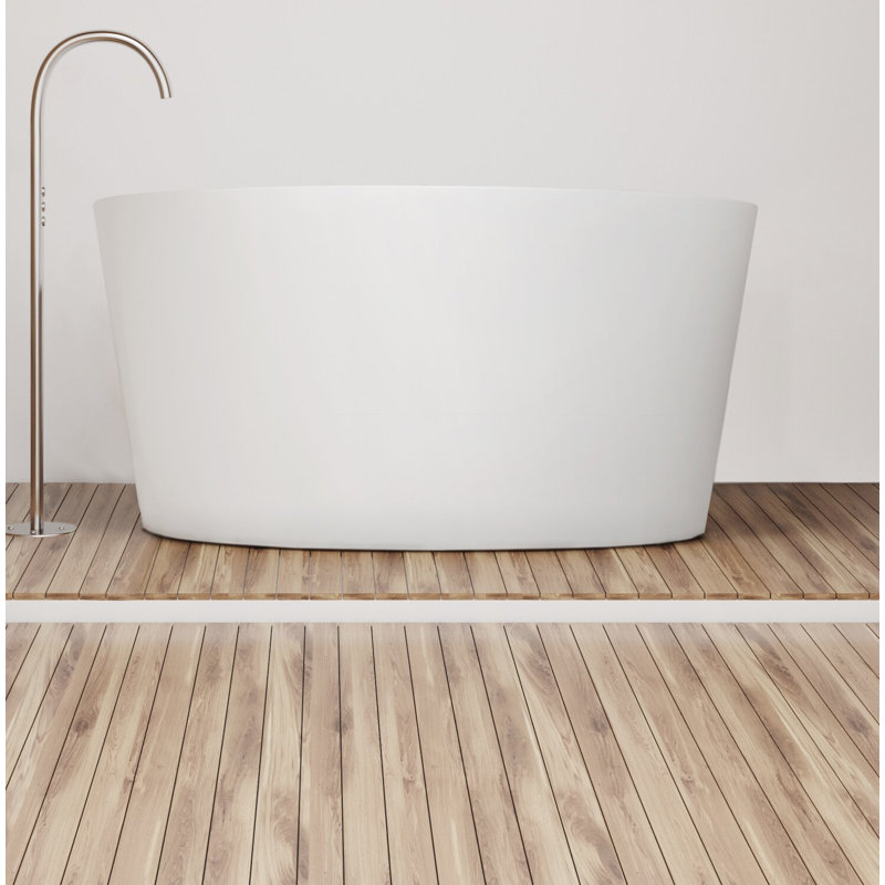 Baignoire autoportante à surface solide Metro 52 "x 52" Metro, Noir mat, Blanc mat