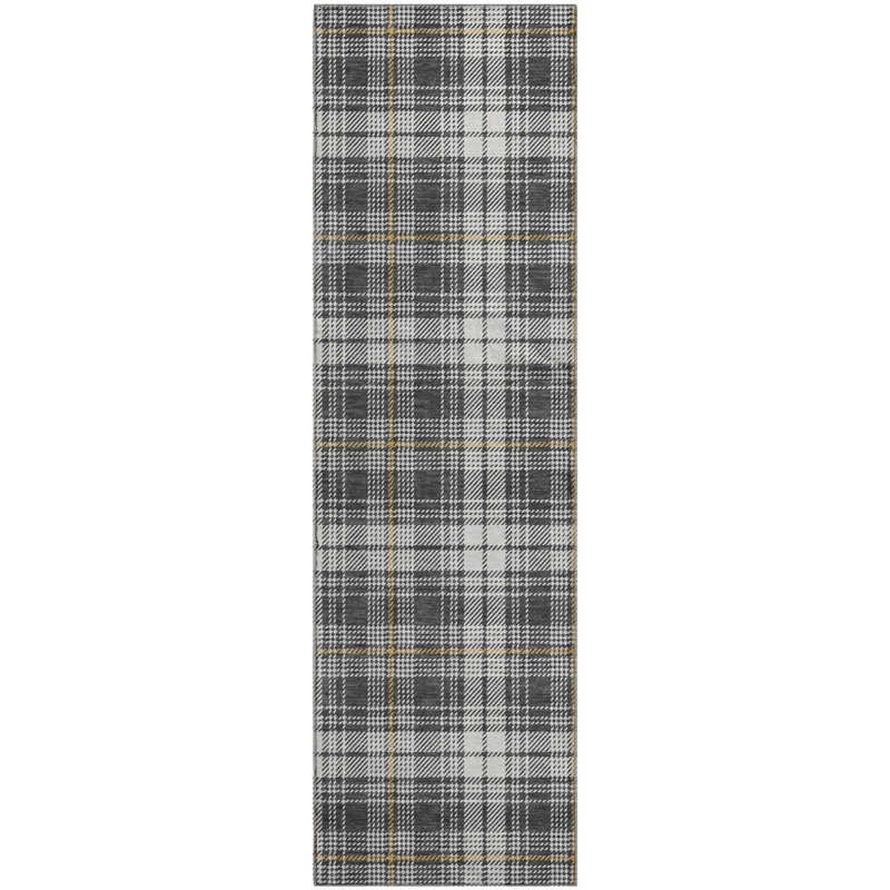 Premium Machine Washable Natoma AMF993 Plaid Rug, Runner 2'3" x 7'6"
