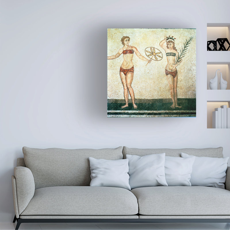 Femmes romaines Inbikinis, de la chambre des dix danseuses, H 14 po x l 14 po