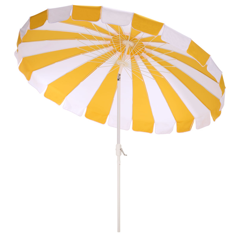 Parasol à manivelle 9 pi Buti, Rayé jaune
