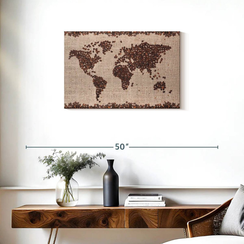 Yarlin Coffee Map, 20" H x 30" W