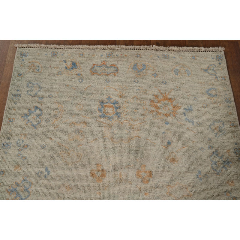 Vegetable Dye Oushak Accent Turkish Rug 3x4