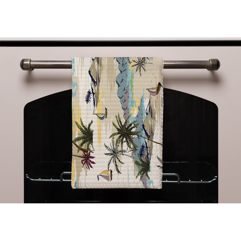 Cotton Floral Waffle Kitchen Towel