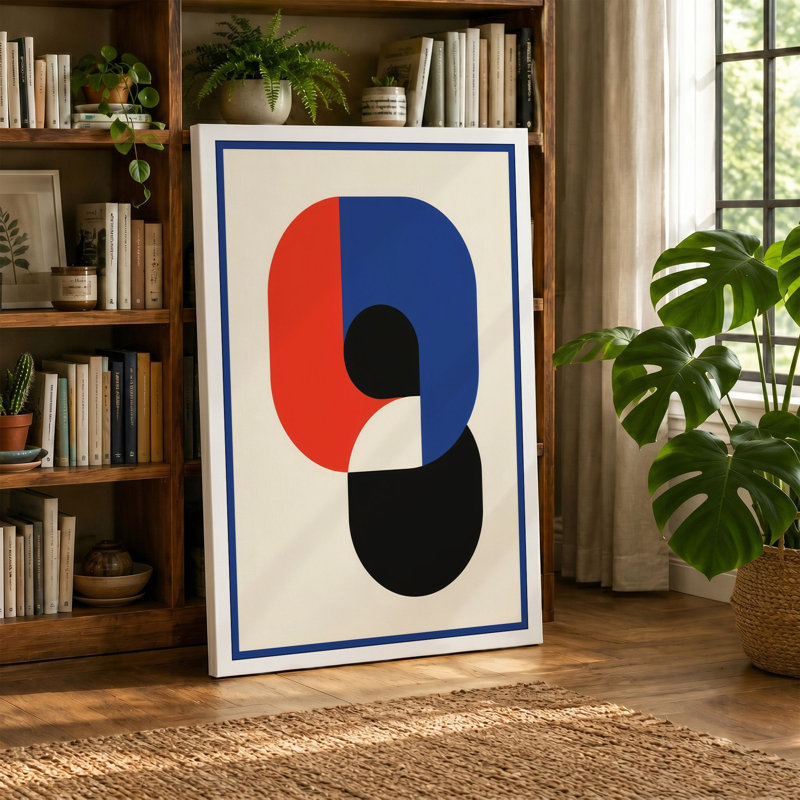 Layered Forms Geometric - Wrapped Canvas, Cream Border, 30x20 - 76.2 x 50.8 cm