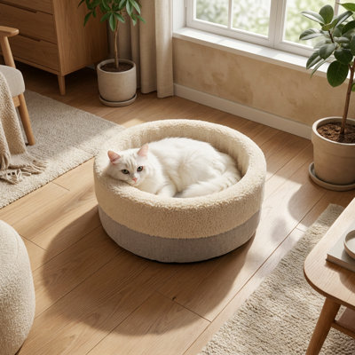 Snuggle Cream Reversible Mat Cat Bed