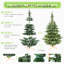 Arbre de Noël de 6 pi avec 300 lumières blanc chaud, 611 pointes Pe +, aspect en couches naturelles, base en bois pour Noël avec lumières DEL, apparence réaliste, décorations-1328984084