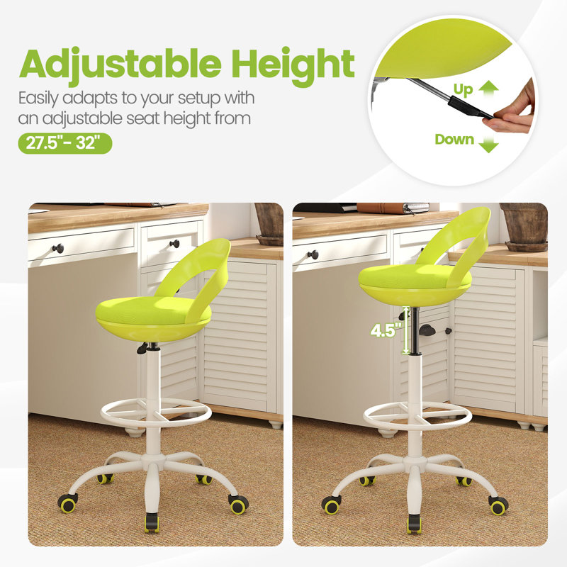 Fauteuil de bureau à roulettes Gymax