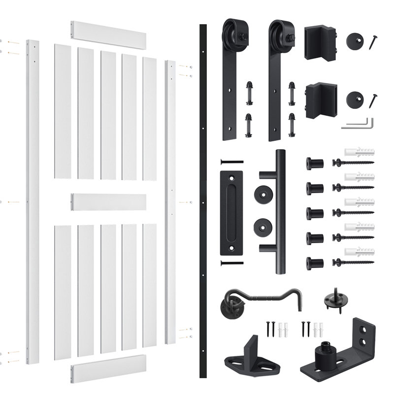 Manufactured Paneled Barn Door with Installation Hardware Kit, 42" x 84"
