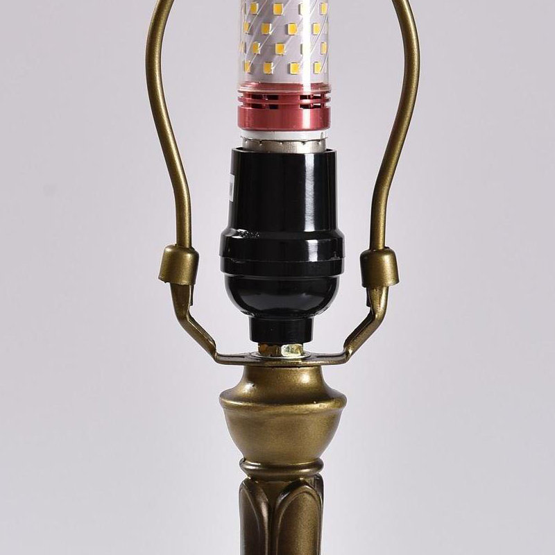 Lampe de table en bronze antique de 14,6 po Steelman avec 1 ampoule DEL, Beige / jaune
