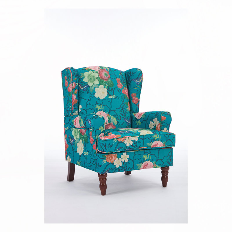 Chaise d'appoint avec pieds en bois rétro