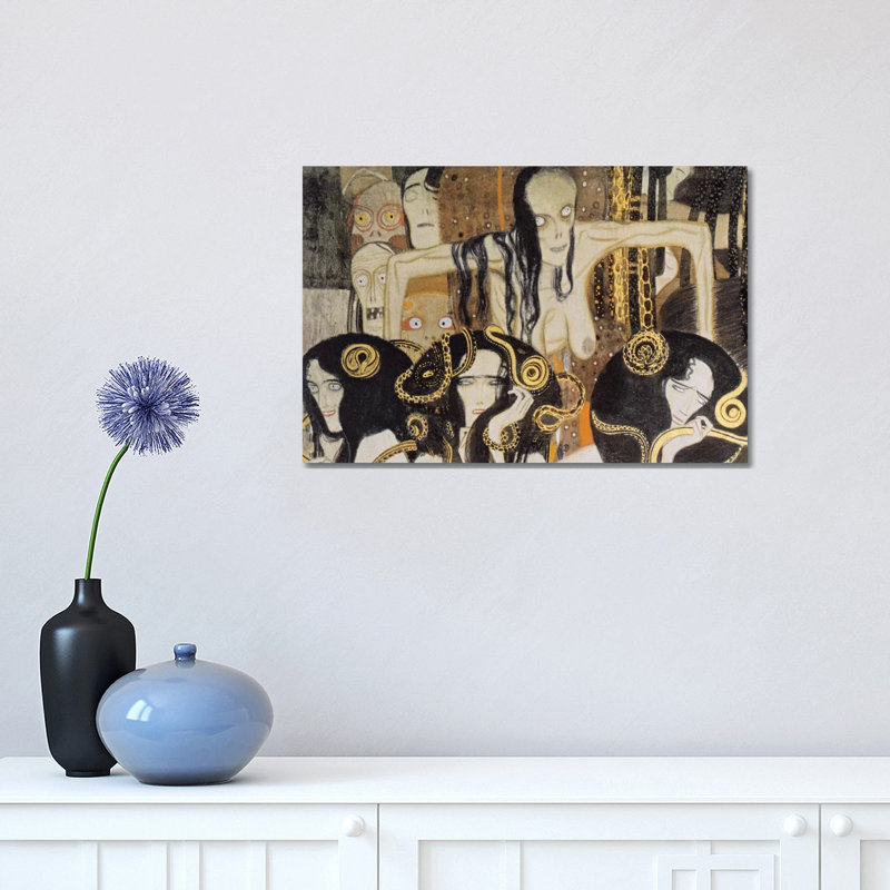 Gorgonen 3 (the Three Gorgones: Sickness, Madness, Death) by Gustav Klimt - Wrapped Canvas Print, 30.48 cm H x 45.72 cm W