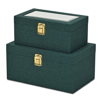 Aiyanna 2 Piece Fabric Decorative Box Set