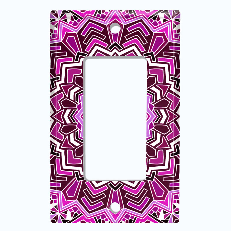 Patterned 1 - Gang Rocker Standard Wall Plate, Hot Pink