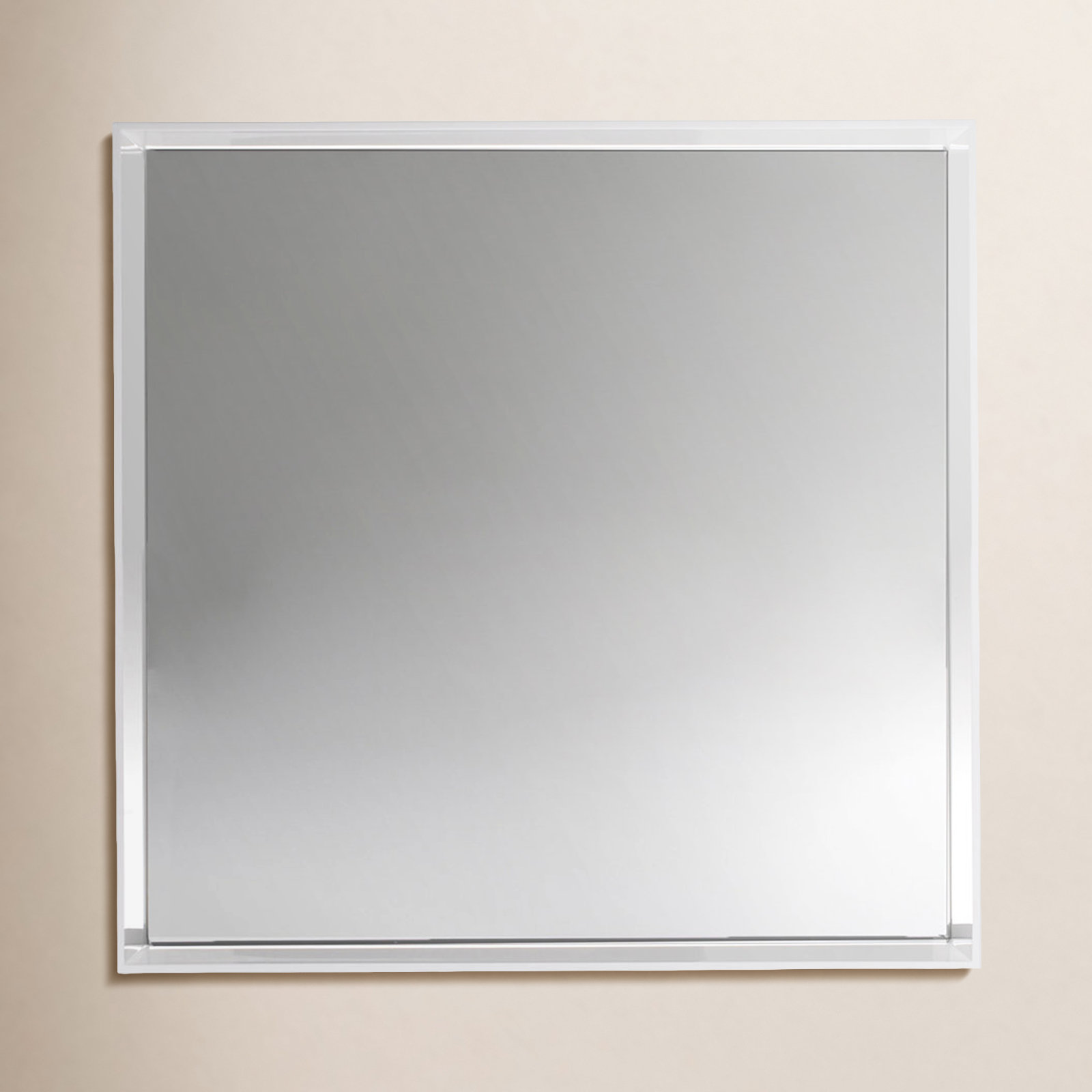 Only Me Accent Mirror, 19.69" x 19.69", Glossy White