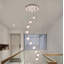 Lustre moderne à 10 lumières pour escalier, plafonnier encastré avec sphères soufflées à la main en cascade, pour hauts plafonds