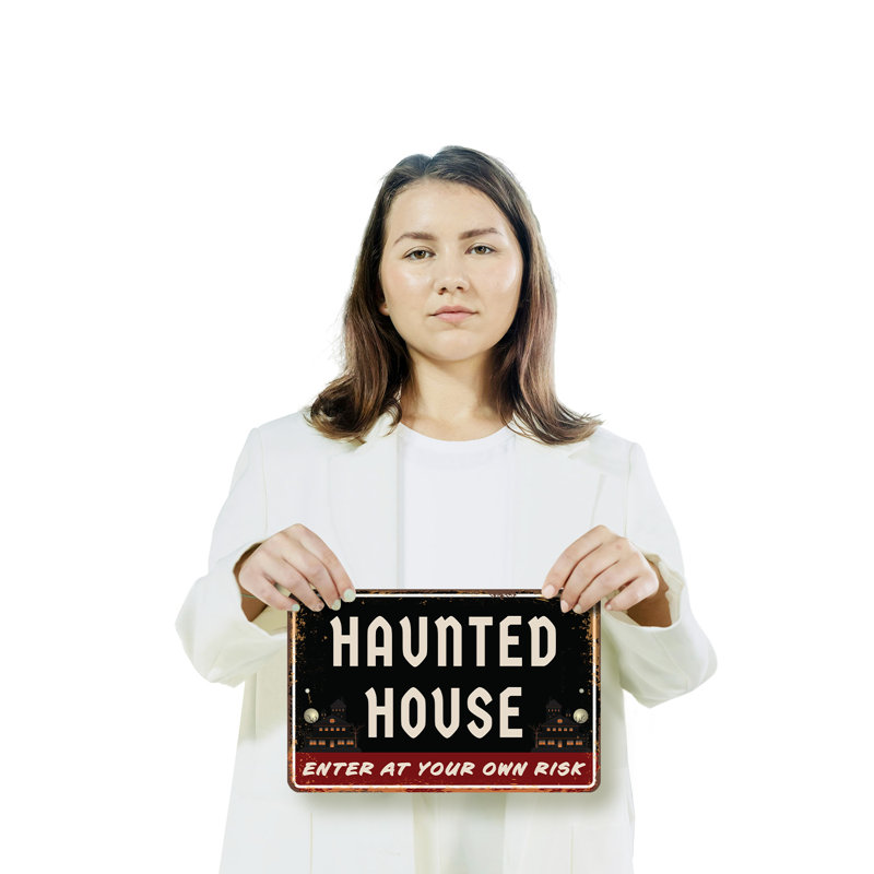 Panneau de plastique Haunted House Street (paquet de 2) 8 po x 12 po