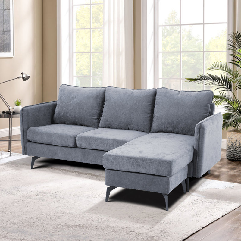 3 Seater Linen Sofa, Grey