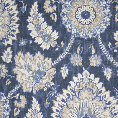 Tissu imprimé canard 100% coton indigo Castleford 54 po Waverly, coupé à la verge