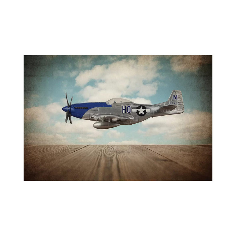 P51 Mustang - Impression sur toile tendue, H 26 po x l 40 po x 1,5 po