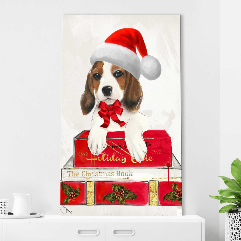 Livres de Noël (vertical) par By Jodi - impression, Toile tendue, H 30 po x l 18 po x P 1 po