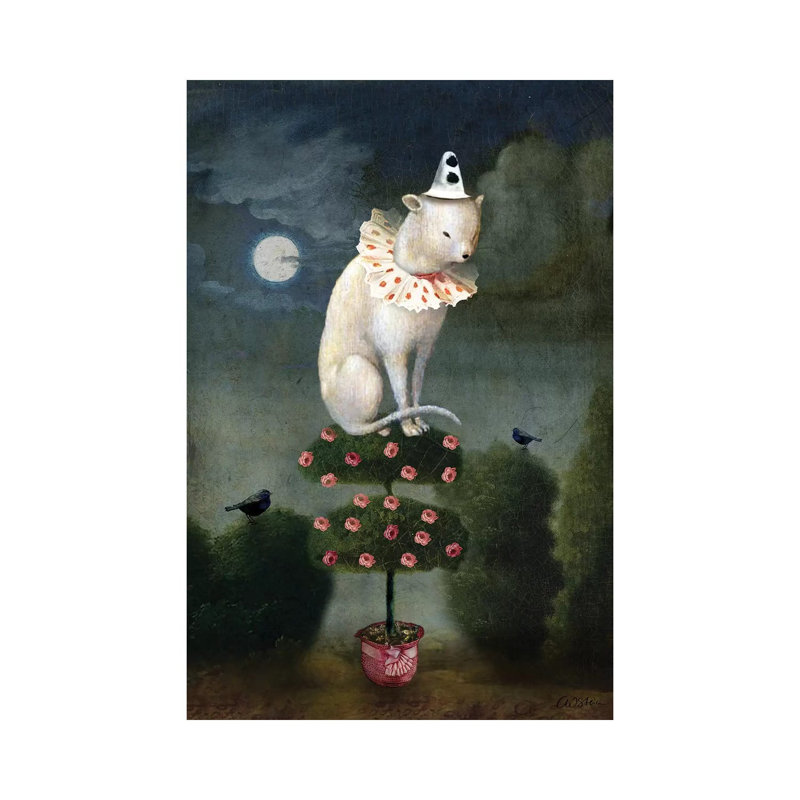 Reproduction d’art, "Harlekin Cat" par Catrin Welz-Stein, Pas de tapis, Toile tendue, H 12 po x l 8 po x P 0,75 po