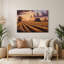 «Farm Evening Sunset», art mural en métal brun-430491987