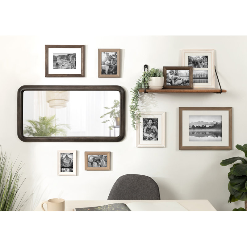 Anacleta Overmantel Mirror, 31.5" H  x 17" W, Walnut Brown
