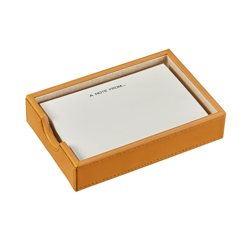 Leather Memo Tray, Tan