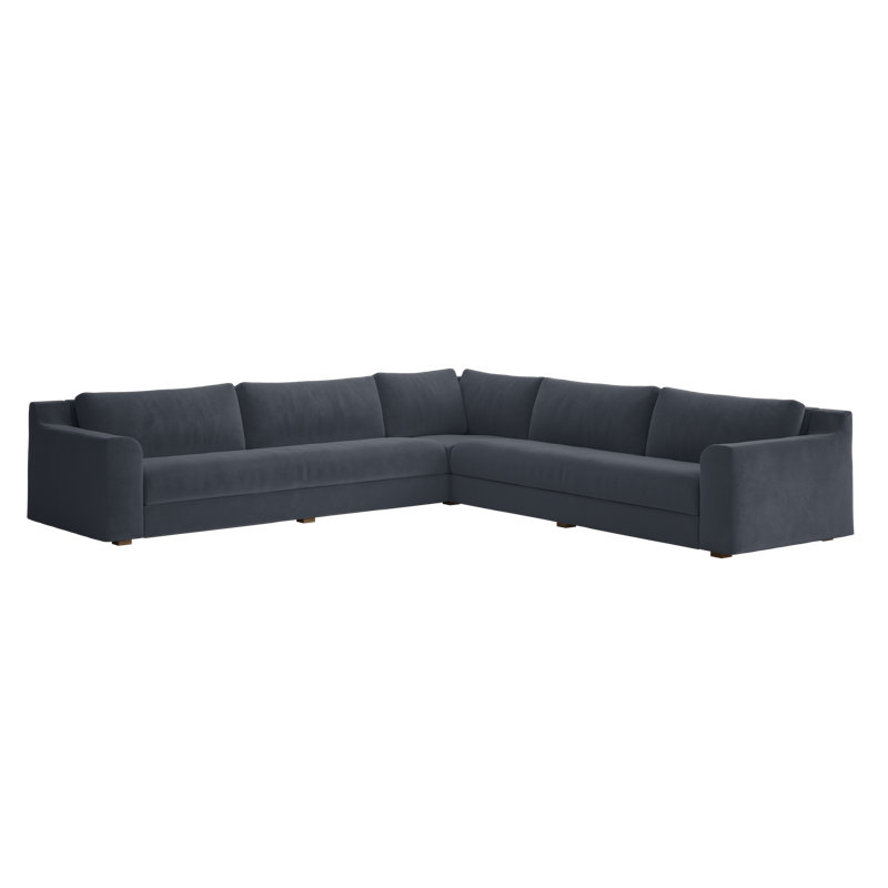Elevate 126" Corner Sectional, Ash Recycled Velvet