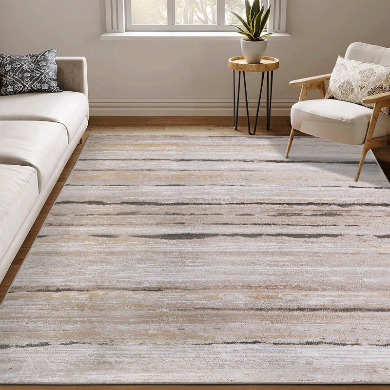 Striped Non-Shedding Function Living Room Bedroom Dining Home Office Stylish And Stain Resistant Area Rug