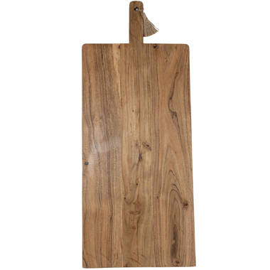 Small White Wood, Marble & Jute Cutting Board - Foreside Home & Garden