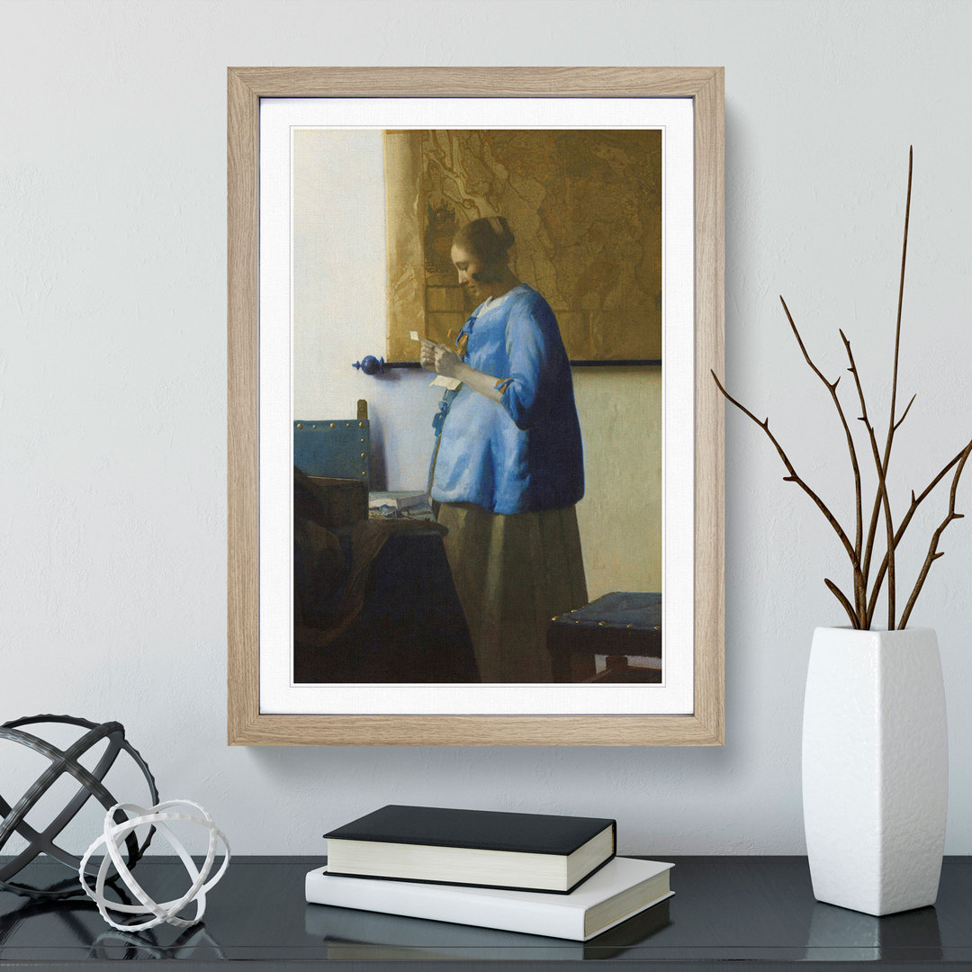 Woman Reading a Letter by Johannes Vermeer - Picture Frame Painting