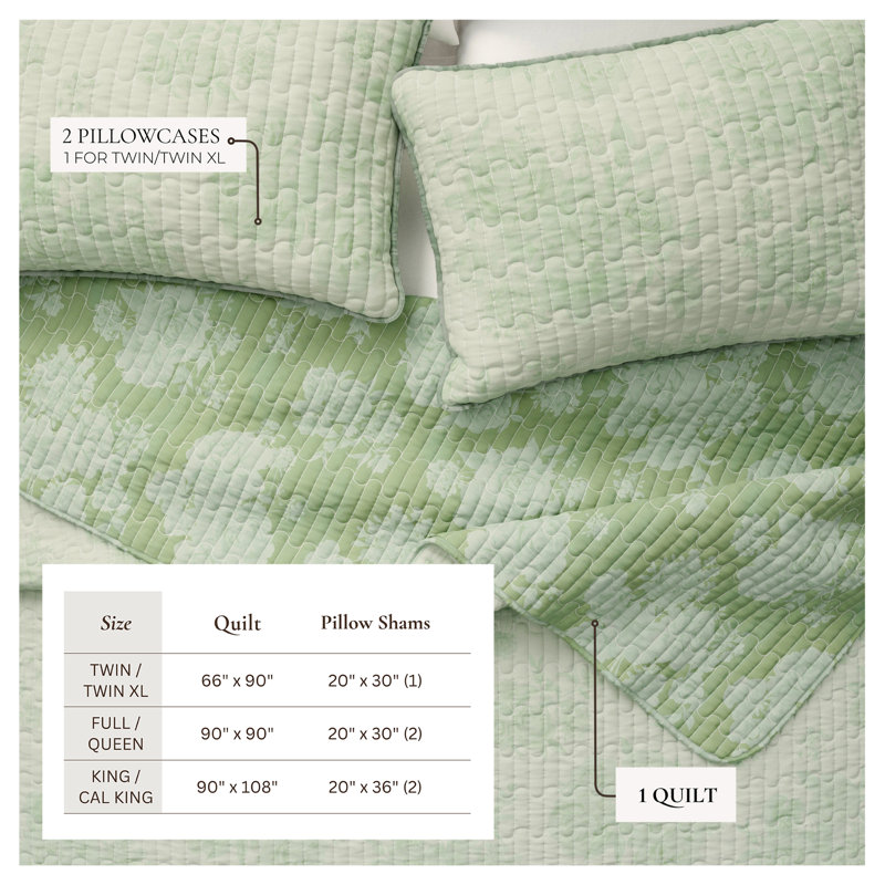 Ensemble de courtepointe réversible en coton rétro, Courtepointe pour lit simple + 1 taie décorative 