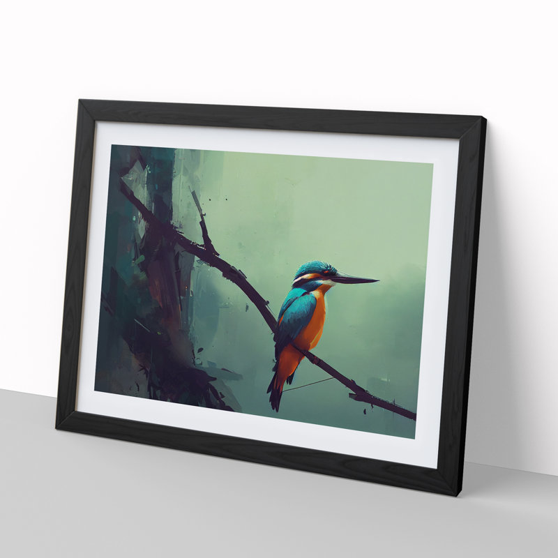 Kingfisher Bird Vol.4 - Framed Print, Black, 46cm H x 64cm W x 2cm D