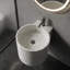 Lavabo de salle de bain mural rond 16 "à surface solide avec support de fixation, lavabo moderne d'aspect marbre-130524300