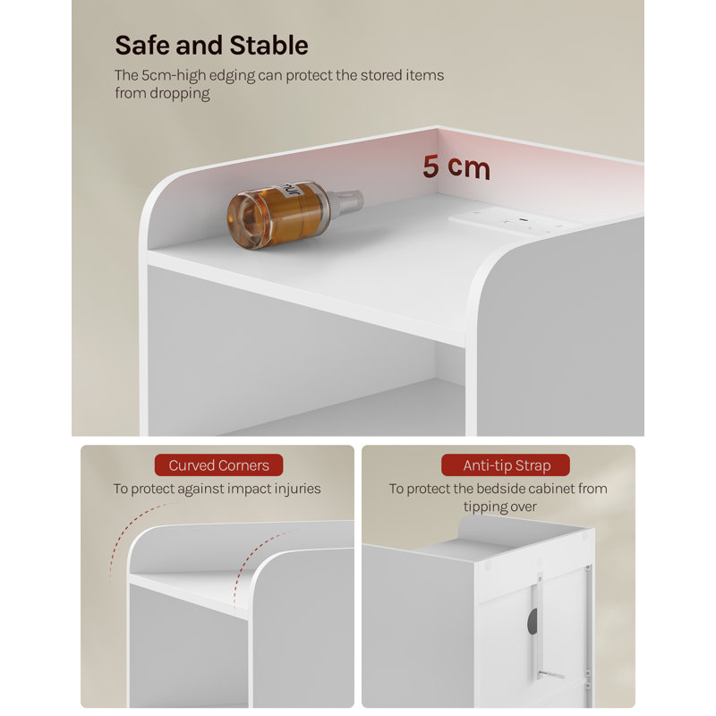 40 cm W Bedside Table