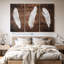 «Woodgrain White Feathers» sur toile-1944455990